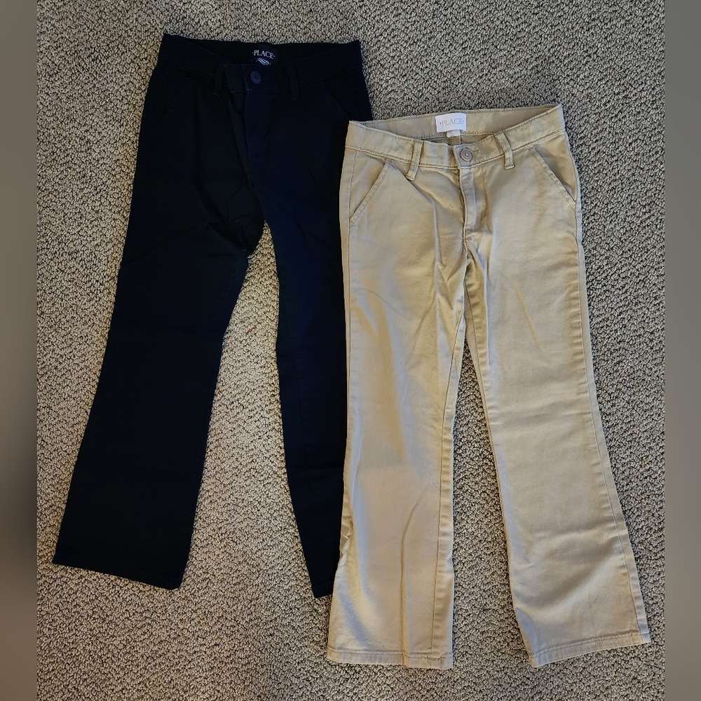 🦋 NWOT Girls Uniform Bootcut Pants (lot of 2)